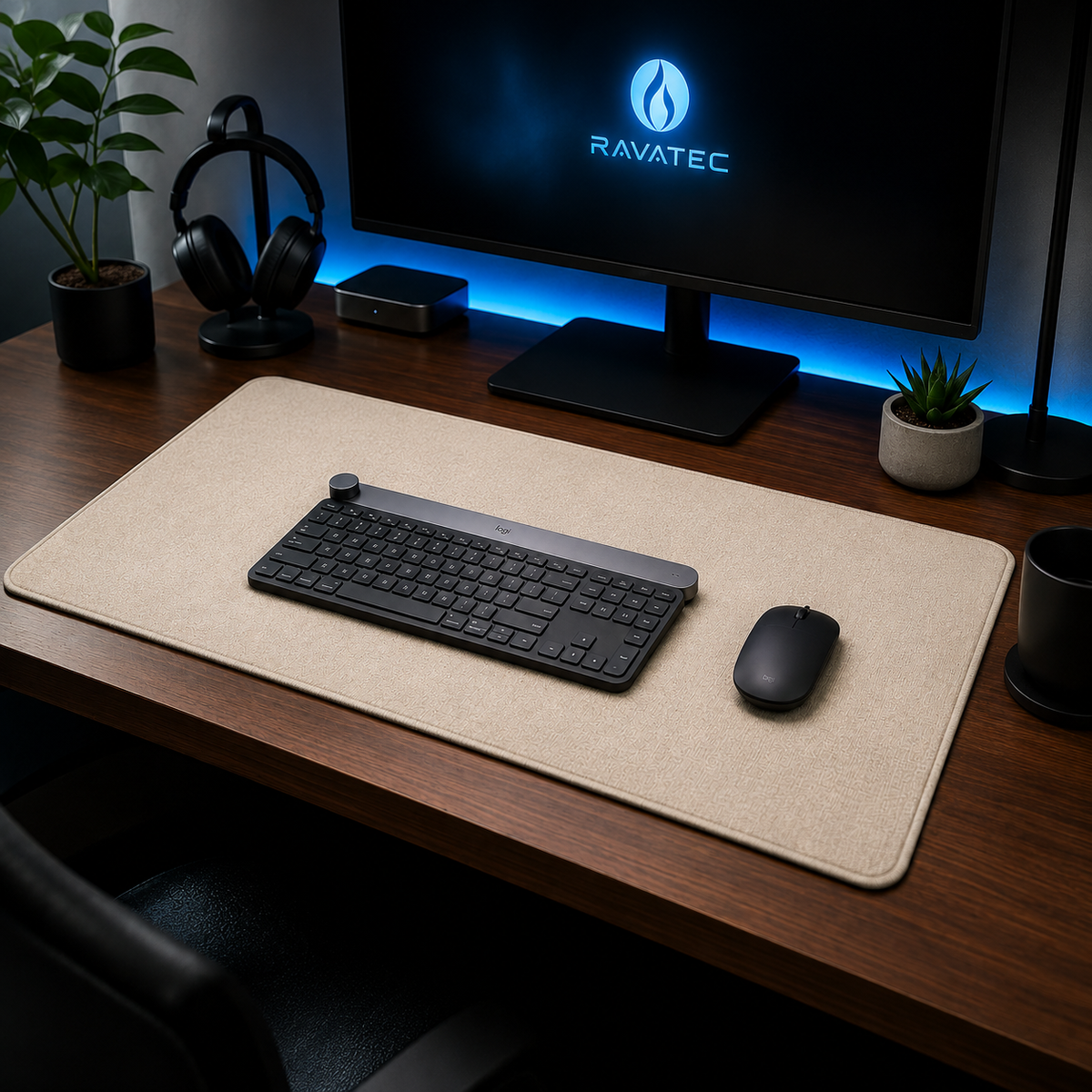 RAVATEC FlowMat - Premium Cotton & Linen Desk Mat
