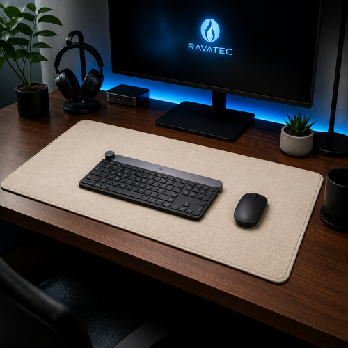 RAVATEC FlowMat - Premium Cotton & Linen Desk Mat