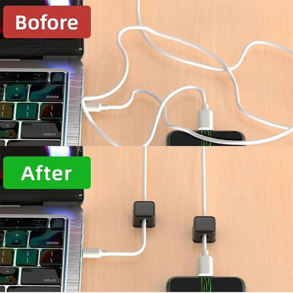 Magnetic Cables Smooth Adjustable Cord Holder Desk Bedside Cable Management Data Cord Collator Charging Wire Cord Holder Clips