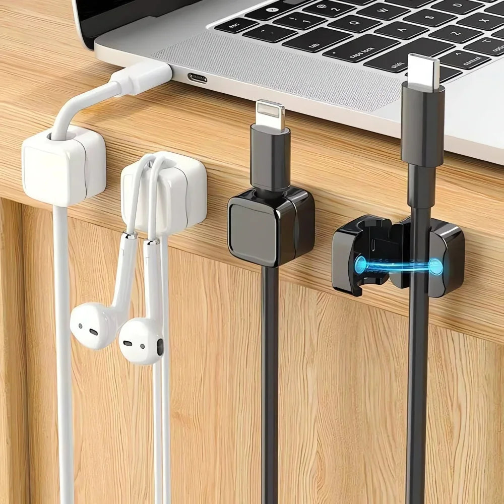 Magnetic Cables Smooth Adjustable Cord Holder Desk Bedside Cable Management Data Cord Collator Charging Wire Cord Holder Clips